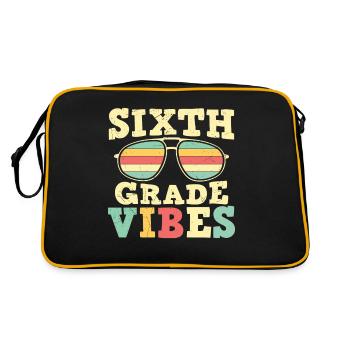 6th Sixth Grade Vibes Back to School For Teacher - Retro Bag - black/gold - Back