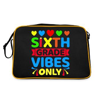 6th Sixth Grade Vibes Back to School For Teacher - Retro Bag - black/gold - Back