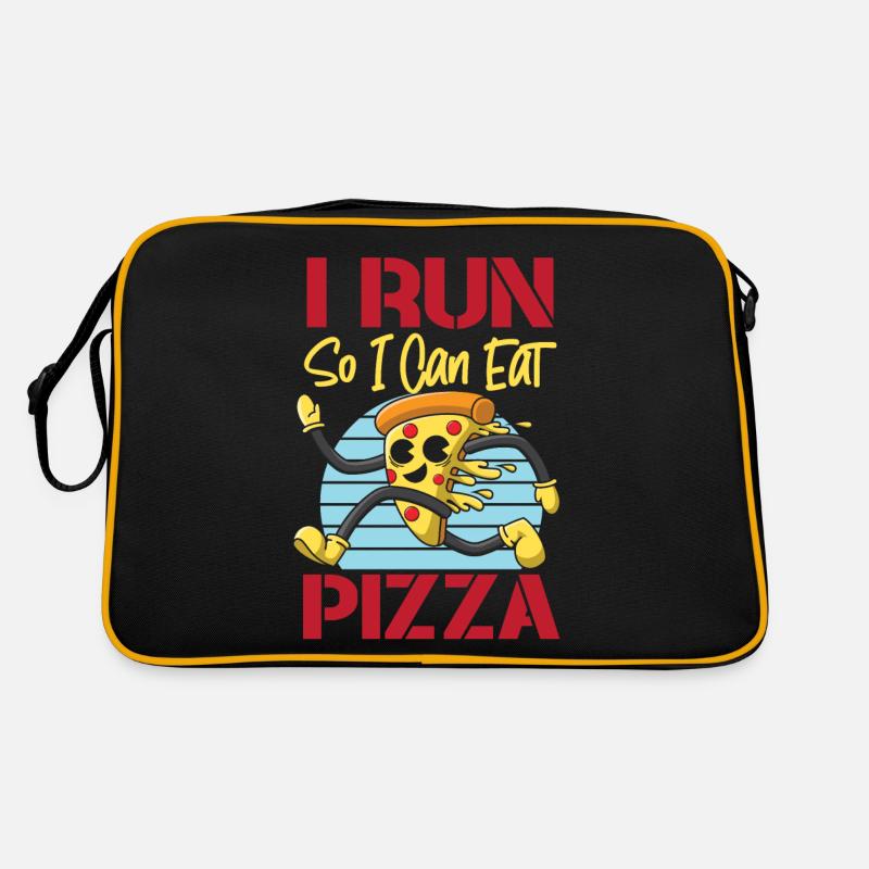 Running Runner Half Marathon Pizza Retro Tasche