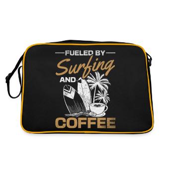 Surfboard surfers powered by surfing and - Retro Bag - black/gold - Back