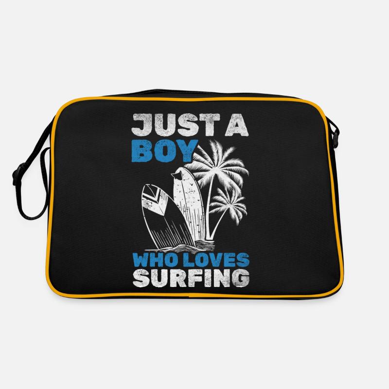 Surfboard Surfer Just a boy who wants to surf and Retro Bag