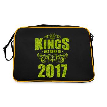 kings are born 2017 - Retro Tasche - Schwarz/Gold - Hinten