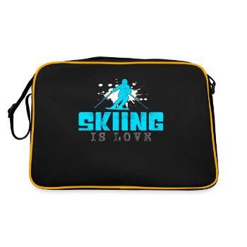 Ski Spruch - Retro Tasche - Schwarz/Gold - Hinten
