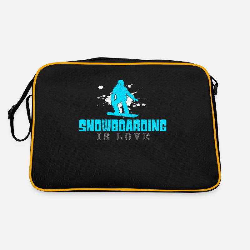 Snowboarding Spruch Retro Tasche