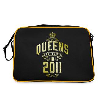 Queens born in 2011 - Retro Tasche - Schwarz/Gold - Hinten