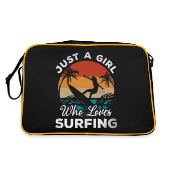 Surfing Girl - Just a girl who loves to surf - - Retro Bag - black/gold - Back