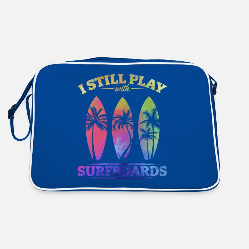 Watersurfer Surfboard Surfing Ich spiele immer Retro Tasche