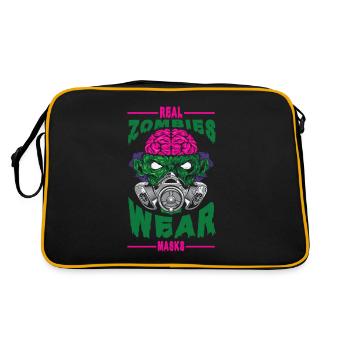 Effrayant halloween citrouille sorcières fantômes zombies - Sac Retro - noir/or - Dos