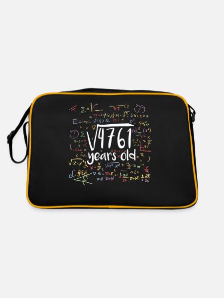 Square Root of 4761 Math Nerd 69th Birthday - Retro Bag - black/gold - Back