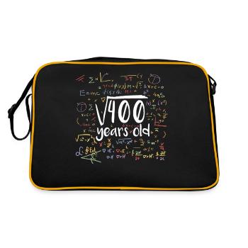 Square root of 400 math nerd 20th birthday - Retro Bag - black/gold - Back