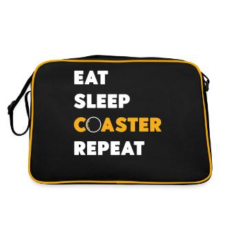 Roller Coaster Eat Sleep Coaster - Retro Tasche - Schwarz/Gold - Hinten