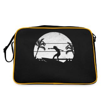 Surfeur d’eau Lady Surf Surfboard Surfing Girl - Sac Retro - noir/or - Dos