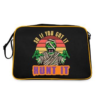 Effrayant halloween citrouille sorcières fantômes zombies - Sac Retro - noir/or - Dos