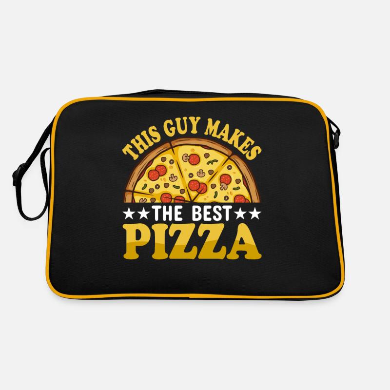 Conception de pizza pour les pizzaïolos et les amateurs de pizza Sac Retro