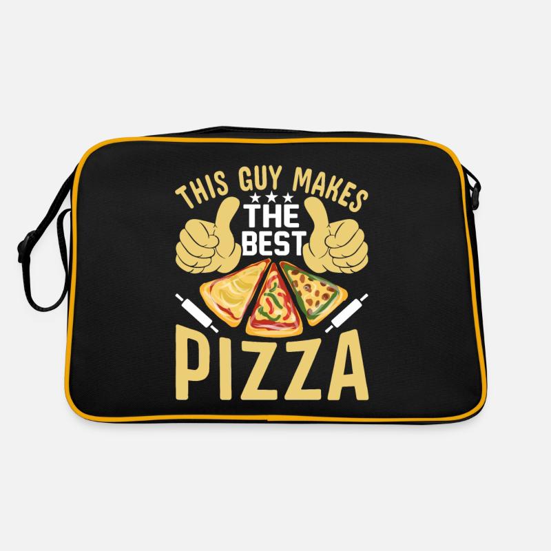 Conception de pizza pour les pizzaïolos et les amateurs de pizza Sac Retro