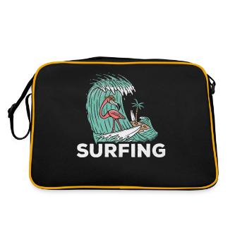 Planche de surf Surfer Flamingo Surfer Drôle de surf - Sac Retro - noir/or - Dos