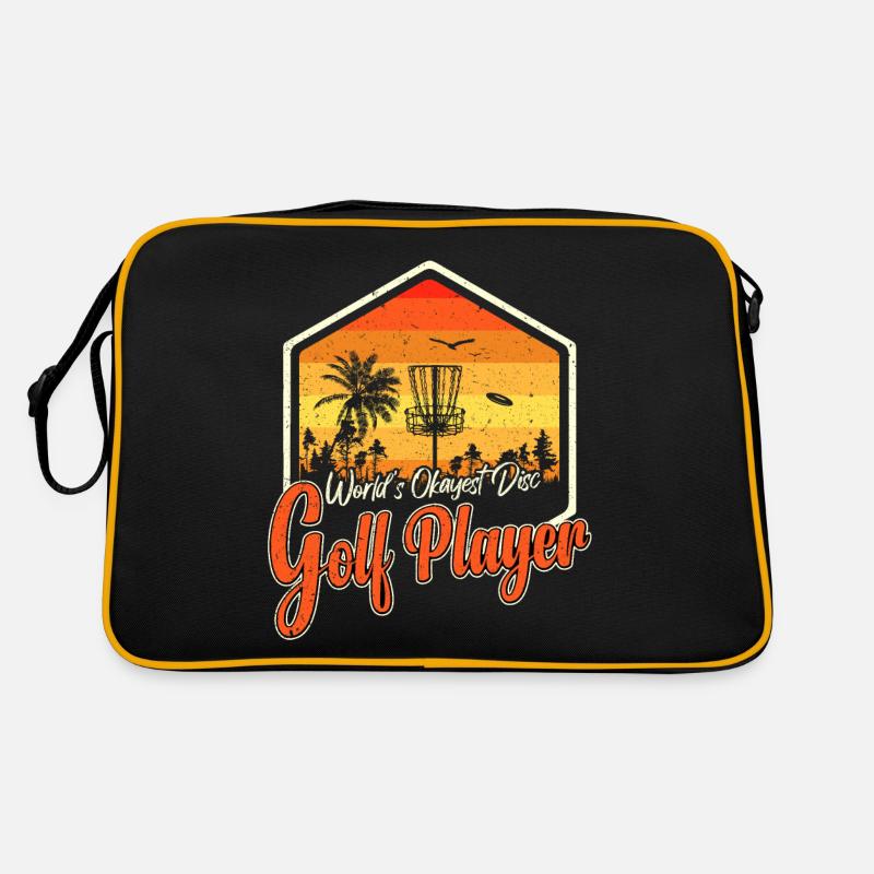 Retro Sunset Worlds Okayest Disc Golf Player Retro Tasche