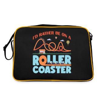 Roller Coaster I'd Rather Be On A - Retro Tasche - Schwarz/Gold - Hinten