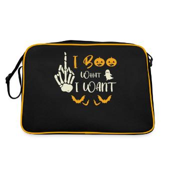I Boo what i want Ghost Funny Halloween Costume - Retro Bag - black/gold - Back