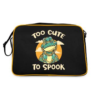 Cute T Rex Halloween Outfit Too Cute To Spook - Retro Tasche - Schwarz/Gold - Hinten