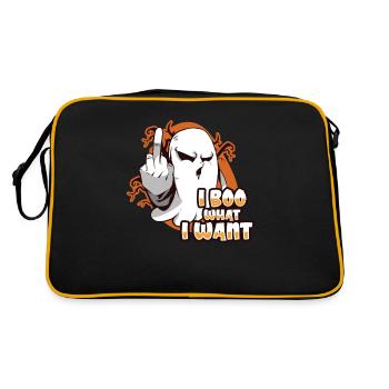 I Boo what i want Ghost Funny Halloween Costume - Retro Bag - black/gold - Back
