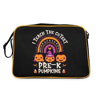Halloween I Teach The Cutest Pre-K Pumpkins - Retro Bag - black/gold - Back