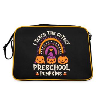 Halloween I Teach The Cutest Preschool Pumpkins - Retro Bag - black/gold - Back