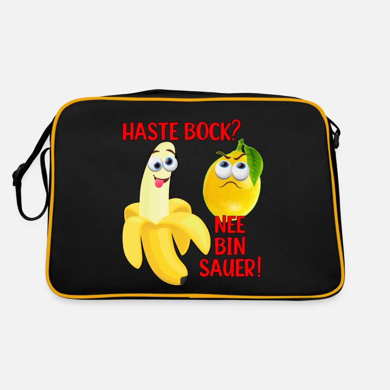 Vegane Banane und Zitrone Witzig Zitrone ist Sauer Retro Tasche