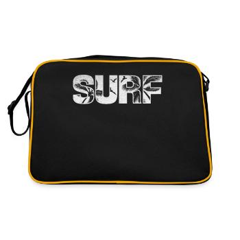 Surf Beach And Palm Trees - Retro Bag - black/gold - Back