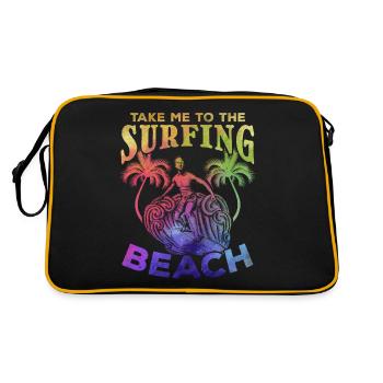Surfer Take Me To The Surfing Beach - Retro Bag - black/gold - Back