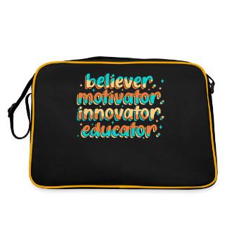Groovy Retro Gläubiger Motivator Innovator - Retro Tasche - Schwarz/Gold - Hinten