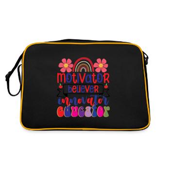 Groovy Retro Gläubiger Motivator Innovator - Retro Tasche - Schwarz/Gold - Hinten