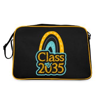 Classe de 2035 Premier jour d’école grandir avec moi - Sac Retro - noir/or - Dos