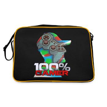 Gamer zu 100% Gaming Player - Retro Tasche - Schwarz/Gold - Hinten