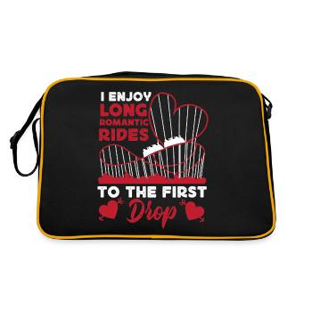 Roller Coaster Heart I Enjoy Long - Retro Tasche - Schwarz/Gold - Hinten