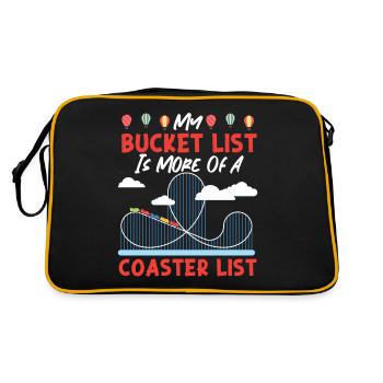 Roller Coaster Bucket List My - Retro Tasche - Schwarz/Gold - Hinten
