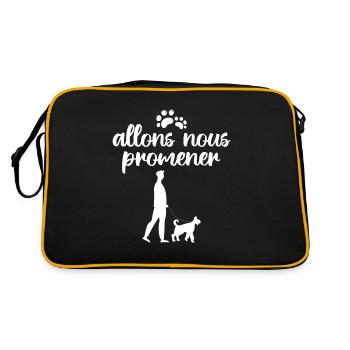 Allons Nous Promener | amoureux des chiens - Sac Retro - noir/or - Dos