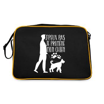 j'peux pas je promène mon chien - Sac Retro - noir/or - Dos
