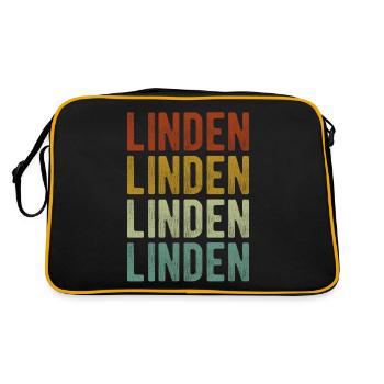 Linden Stadt Retro Vintage - Retro Tasche - Schwarz/Gold - Hinten