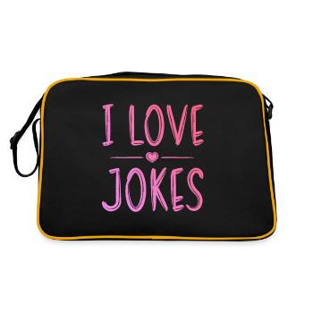 Ich liebe Witze - Retro Tasche - Schwarz/Gold - Hinten