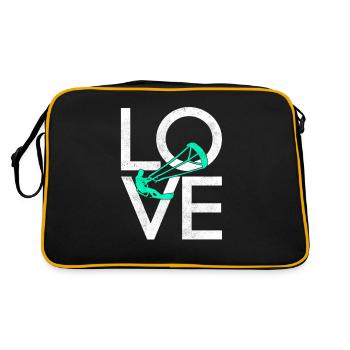 Kite surfen - Retro Tasche - Schwarz/Gold - Hinten