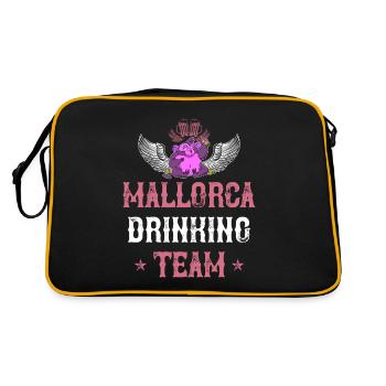 Mallorca Drinking Team - Retro Tasche - Schwarz/Gold - Hinten