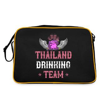 Équipe de consommation d’alcool en Thaïlande - Sac Retro - noir/or - Dos