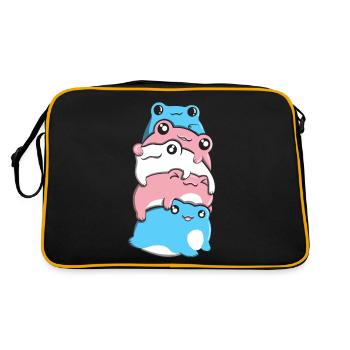 Transgender Pride Frog Pile Transgender Flag - Retro Bag - black/gold - Back