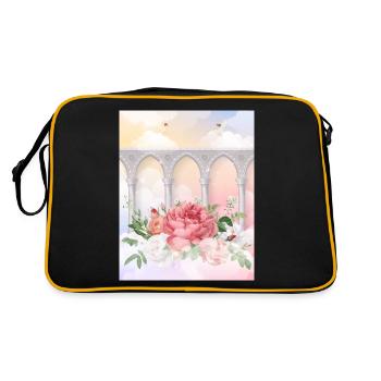 Angelcore Ästhetische Rosen Heaven Angels - Retro Tasche - Schwarz/Gold - Hinten