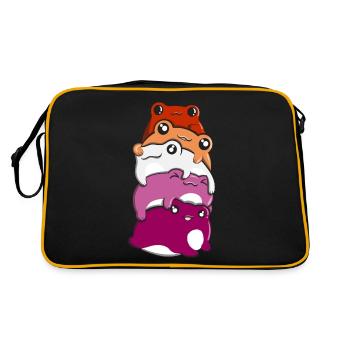Lesben- und Schwulenstolz Froschhaufen Lesben- und - Retro Tasche - Schwarz/Gold - Hinten