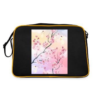 Angelcore Esthétique Cheery Blossom Japonais - Sac Retro - noir/or - Dos