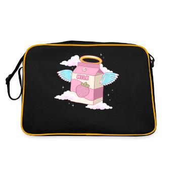 Angelcore Esthétique Kawaii Strawberry Milk Angel - Sac Retro - noir/or - Dos