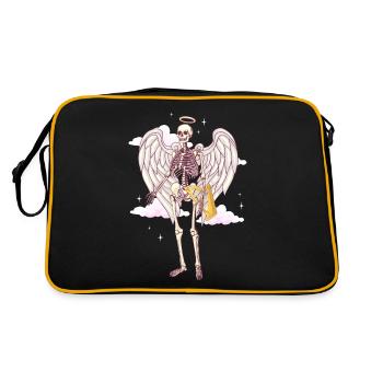 Angelcore Aesthetic Gothic Angel Skeleton Skull - Retro Bag - black/gold - Back