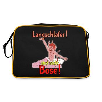 Langschläfer sind nicht Böse Design schlafen - Retro Tasche - Schwarz/Gold - Hinten